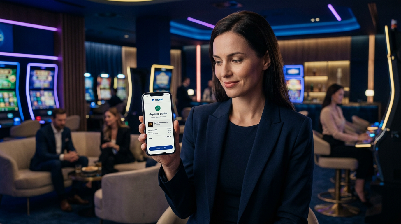 Moderní online casino rozhraní s podporou platební metody PayPal