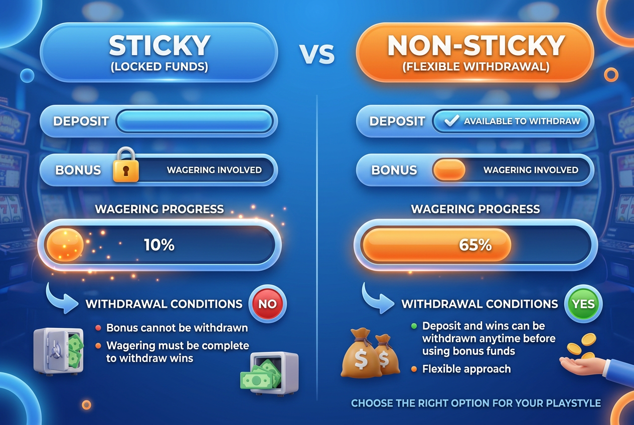 Porovnání podmínek protočení u Sticky a Non-sticky bonusů pro vklad 200 Kč